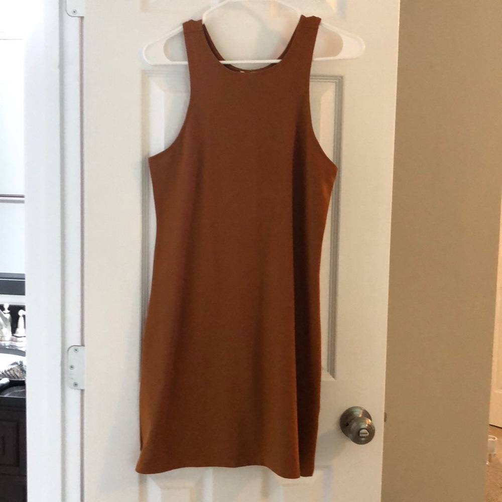 Burnt orange bodycon dress